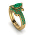 Marquise Cut Emerald Pave Bridal Set - Kathleen No. 19