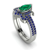Marquise Cut Emerald Pave Bridal Set - Kathleen No. 66 image 1