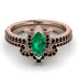 Marquise Cut Emerald Pave Bridal Set - Kathleen No. 35