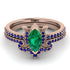 Marquise Cut Emerald Pave Bridal Set - Kathleen No. 65