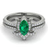Marquise Cut Emerald Pave Bridal Set - Kathleen No. 6