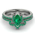 Marquise Cut Emerald Pave Bridal Set - Kathleen No. 21 image 2