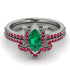 Marquise Cut Emerald Pave Bridal Set - Kathleen No. 51 image 2