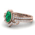 Marquise Cut Emerald Pave Bridal Set - Kathleen No. 5