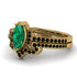Marquise Cut Emerald Pave Bridal Set - Kathleen No. 34