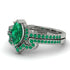 Marquise Cut Emerald Pave Bridal Set - Kathleen No. 21