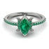 Marquise Cut Emerald Pave Ring - Kathleen No. 21