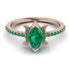 Marquise Cut Emerald Pave Ring - Kathleen No. 20