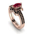 Marquise Cut Ruby Pave Bridal Set - Kathleen No. 41