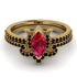 Marquise Cut Ruby Pave Bridal Set - Kathleen No. 40 image 2
