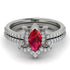 Marquise Cut Ruby Pave Bridal Set - Kathleen No. 12 image 2