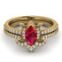 Marquise Cut Ruby Pave Bridal Set - Kathleen No. 10 image 2