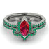 Marquise Cut Ruby Pave Bridal Set - Kathleen No. 27 image 2