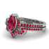 Marquise Cut Ruby Pave Bridal Set - Kathleen No. 57