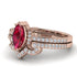 Marquise Cut Ruby Pave Bridal Set - Kathleen No. 11