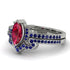 Marquise Cut Ruby Pave Bridal Set - Kathleen No. 72 image 3
