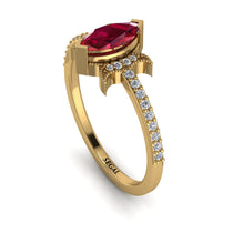 Marquise Cut Ruby Pave Ring - Kathleen No. 10 image 1