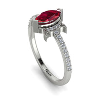 Marquise Cut Ruby Pave Ring - Kathleen No. 12 image 1