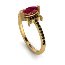 Marquise Cut Ruby Pave Ring - Kathleen No. 40 image 1