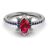 Marquise Cut Ruby Pave Ring - Kathleen No. 72 image 2