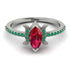 Marquise Cut Ruby Pave Ring - Kathleen No. 27 image 2