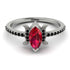 Marquise Cut Ruby Pave Ring - Kathleen No. 42 image 2