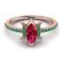 Marquise Cut Ruby Pave Ring - Kathleen No. 26