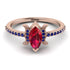 Marquise Cut Ruby Pave Ring - Kathleen No. 71