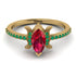 Marquise Cut Ruby Pave Ring - Kathleen No. 25