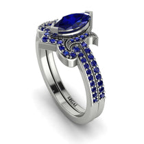 Marquise Cut Sapphire Pave Bridal Set - Kathleen No. 75 image 1