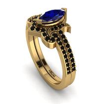 Marquise Cut Sapphire Pave Bridal Set - Kathleen No. 43 image 1