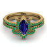 Marquise Cut Sapphire Pave Bridal Set - Kathleen No. 28
