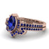Marquise Cut Sapphire Pave Bridal Set - Kathleen No. 74