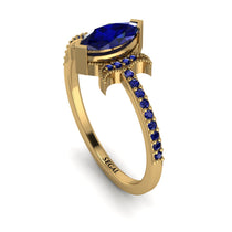 Marquise Cut Sapphire Pave Ring - Kathleen No. 73 image 1
