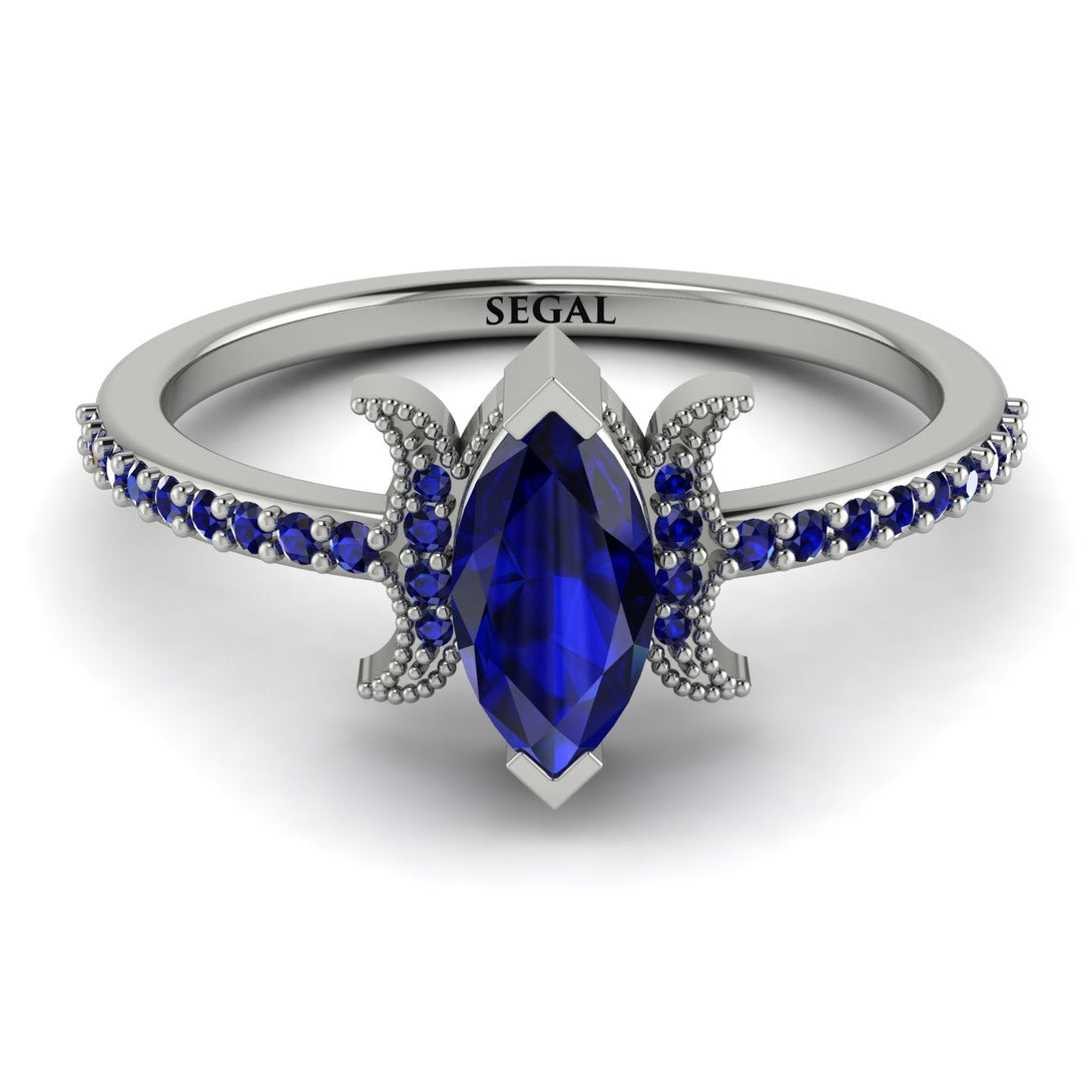 Marquise Cut Sapphire Pave Ring - Kathleen No. 75