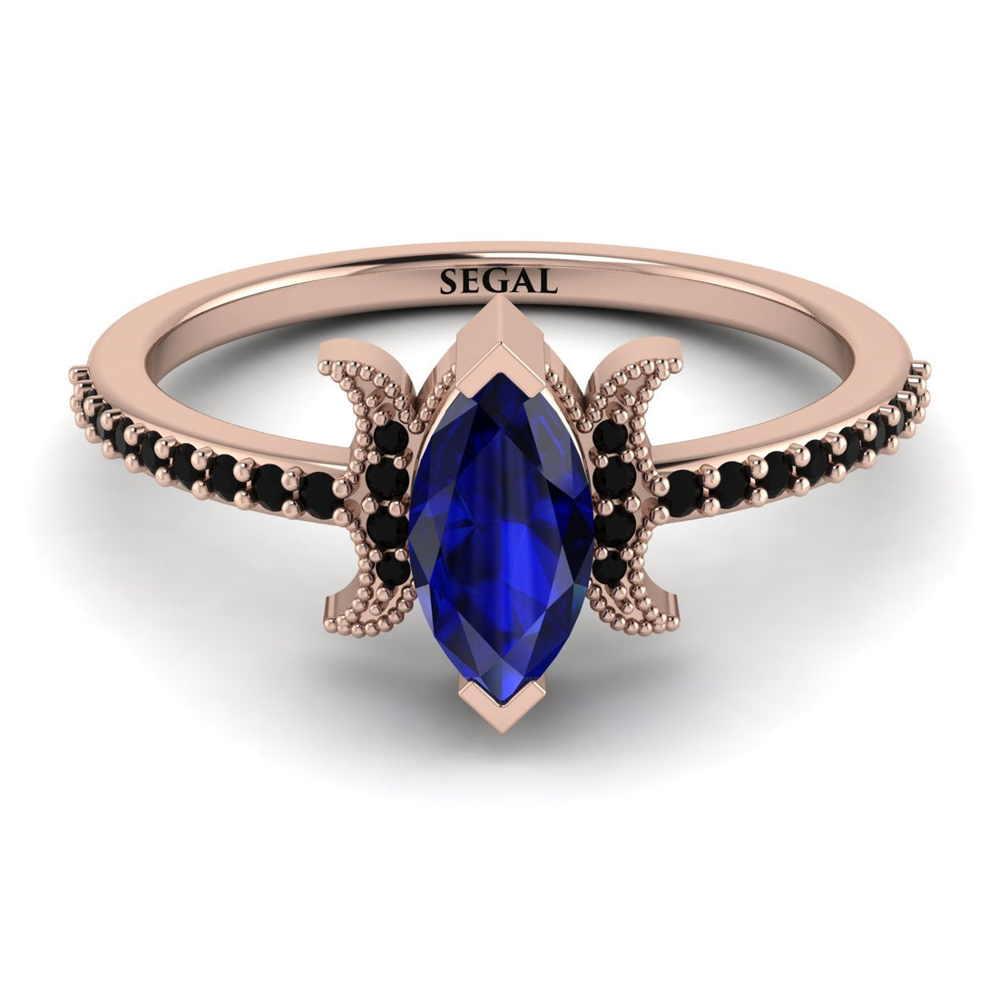 Marquise Cut Sapphire Pave Ring - Kathleen No. 44