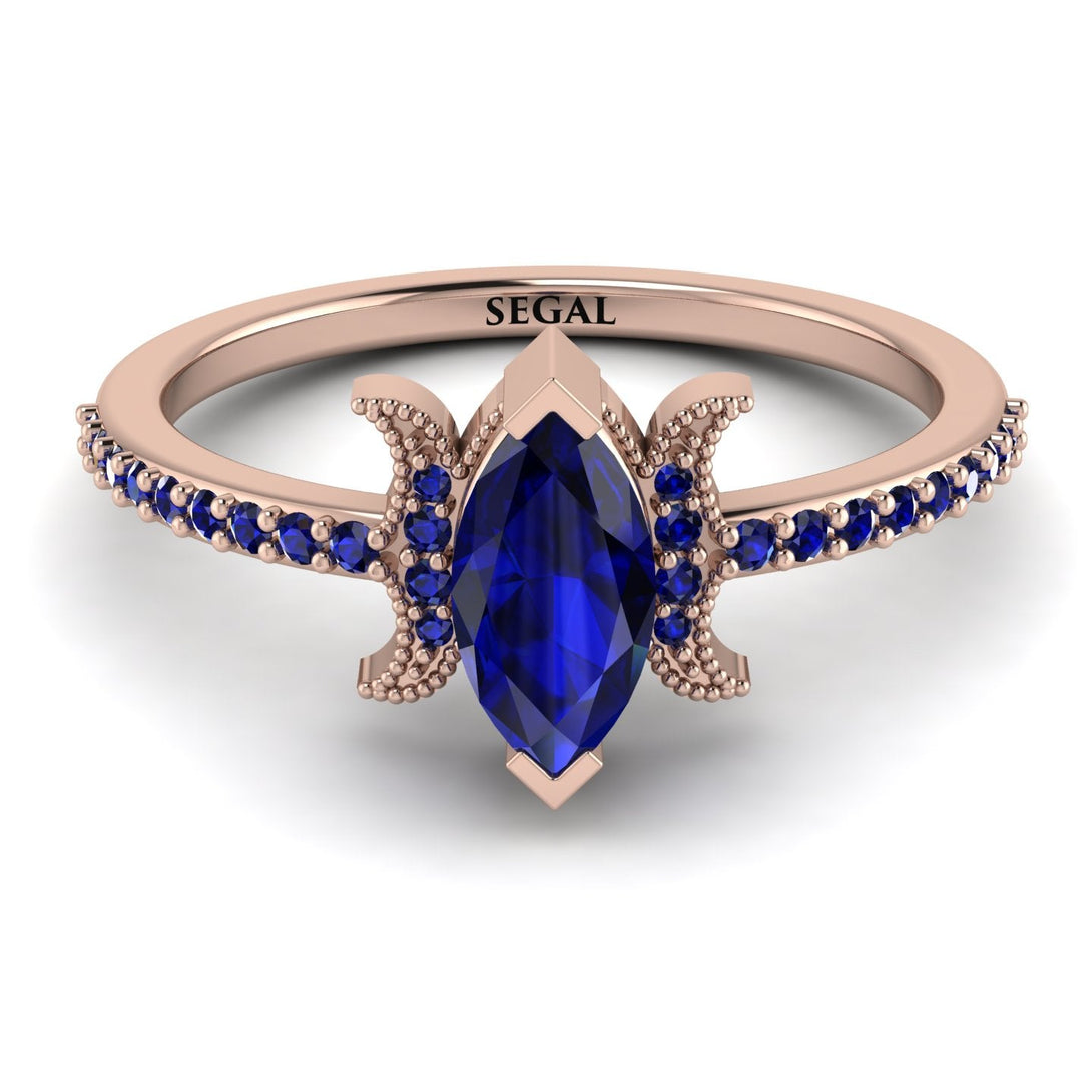 Marquise Cut Sapphire Pave Ring - Kathleen No. 74