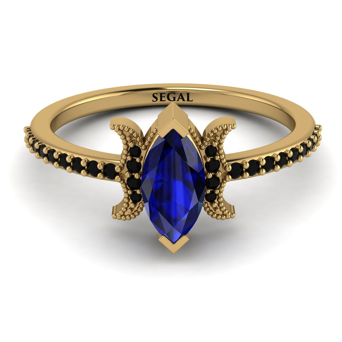 Marquise Cut Sapphire Pave Ring - Kathleen No. 43