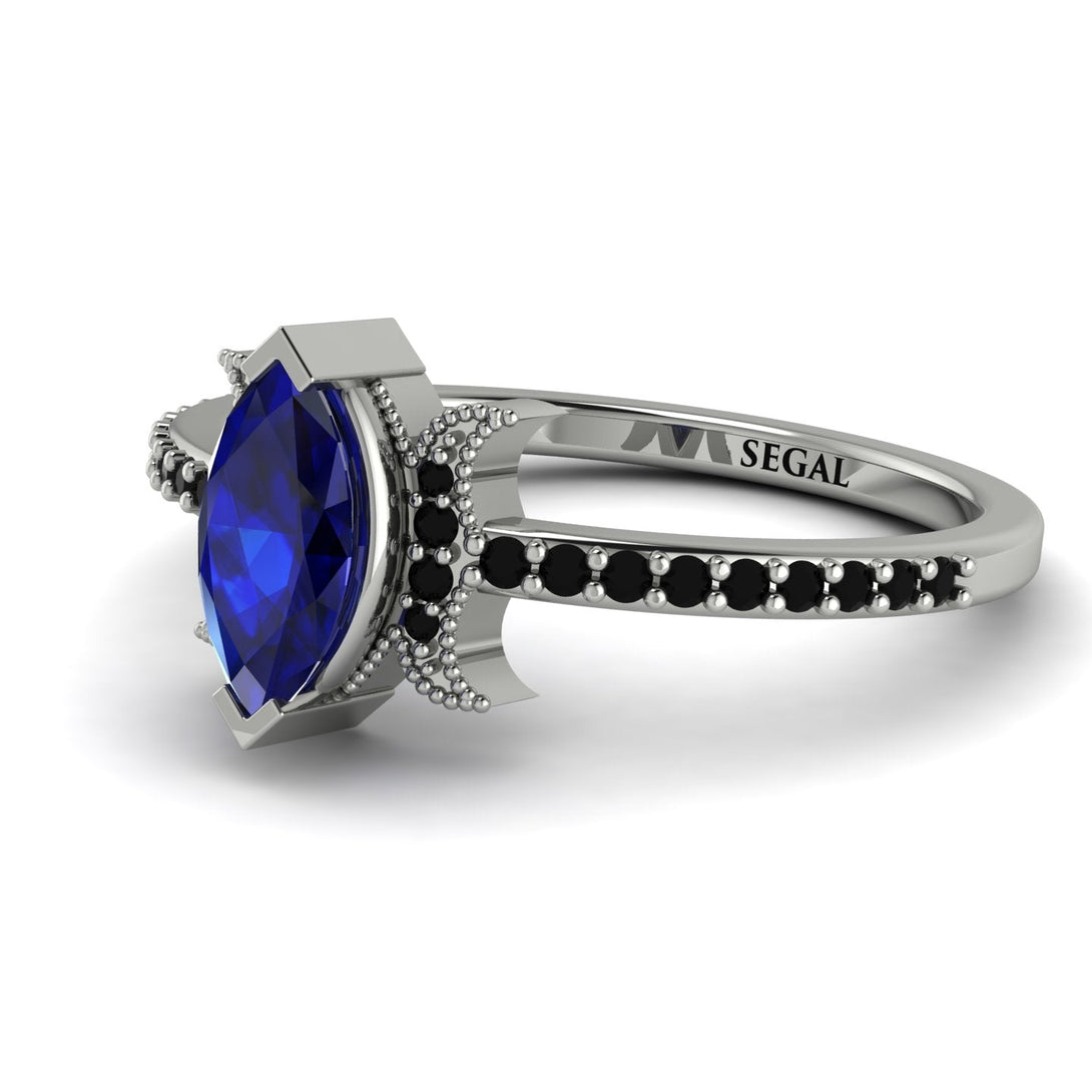 Marquise Cut Sapphire Pave Ring - Kathleen No. 45