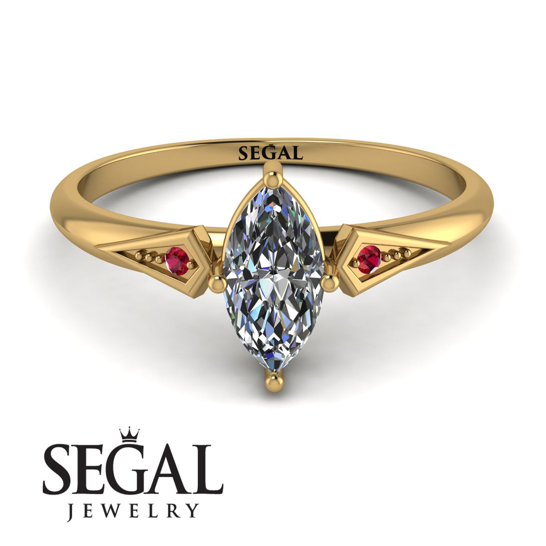Marquise Diamond Geometrical Engagement Ring - Reese No. 46
