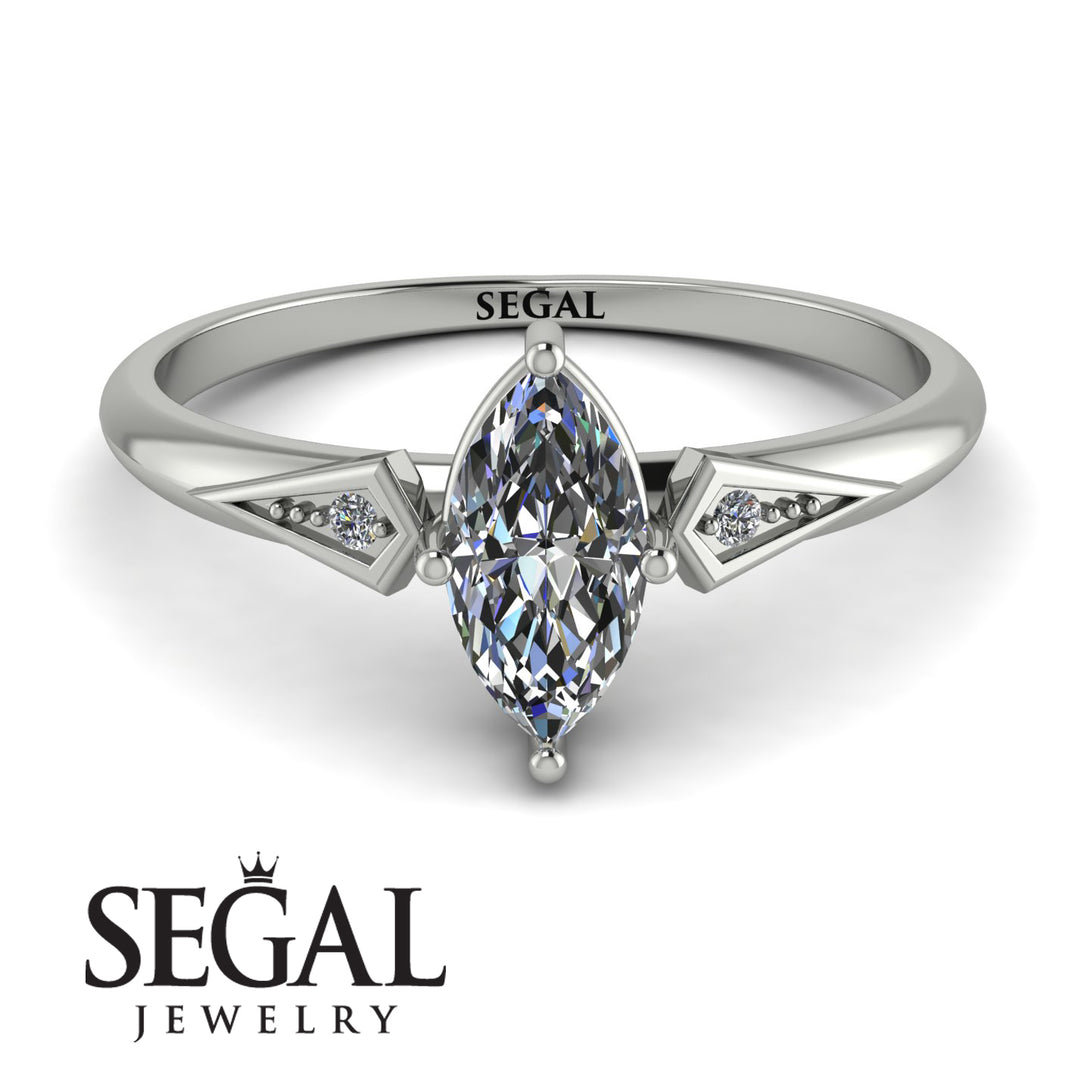 Marquise Diamond Geometrical Engagement Ring - Reese No. 3