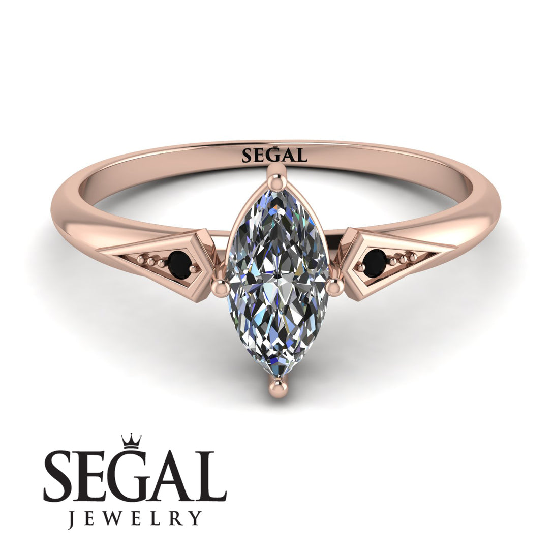 Marquise Diamond Geometrical Engagement Ring - Reese No. 32