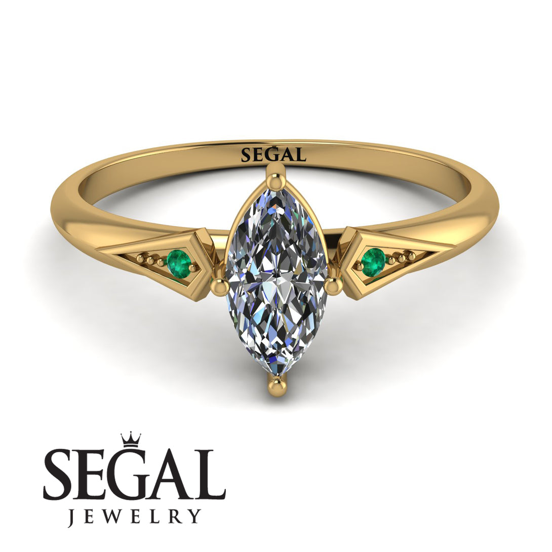 Marquise Diamond Geometrical Engagement Ring - Reese No. 16