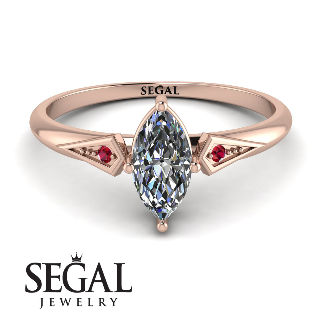 Marquise Diamond Geometrical Engagement Ring - Reese No. 47