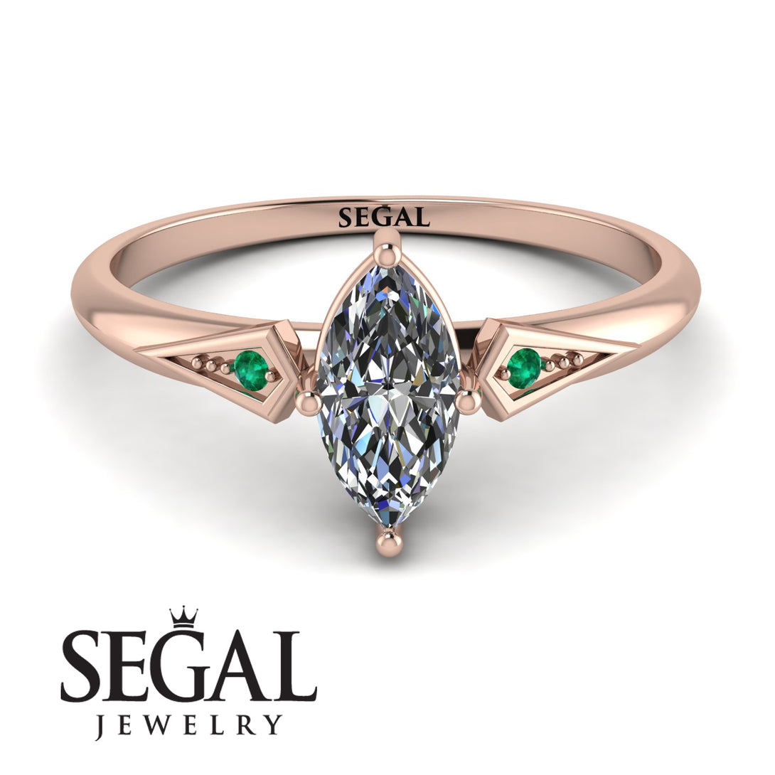 Marquise Diamond Geometrical Engagement Ring - Reese No. 17