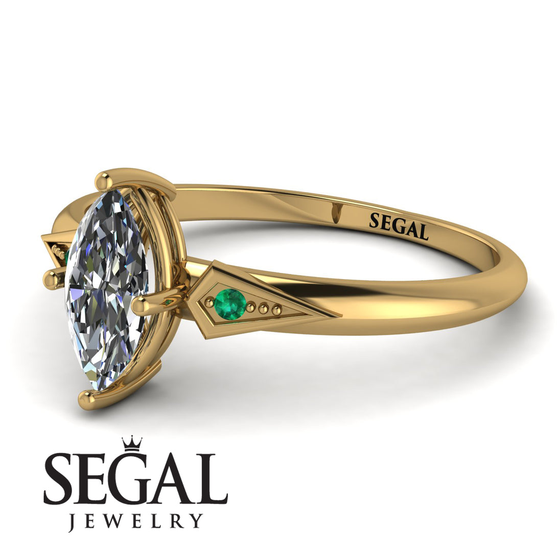 Marquise Diamond Geometrical Engagement Ring - Reese No. 16