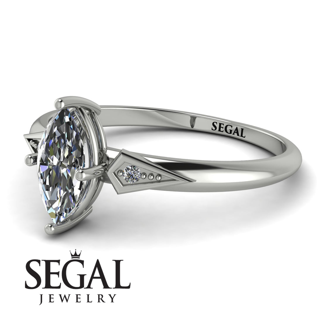 Marquise Diamond Geometrical Engagement Ring - Reese No. 3