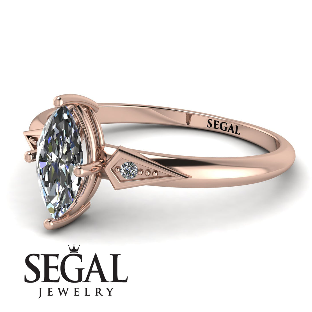Marquise Diamond Geometrical Engagement Ring - Reese No. 2