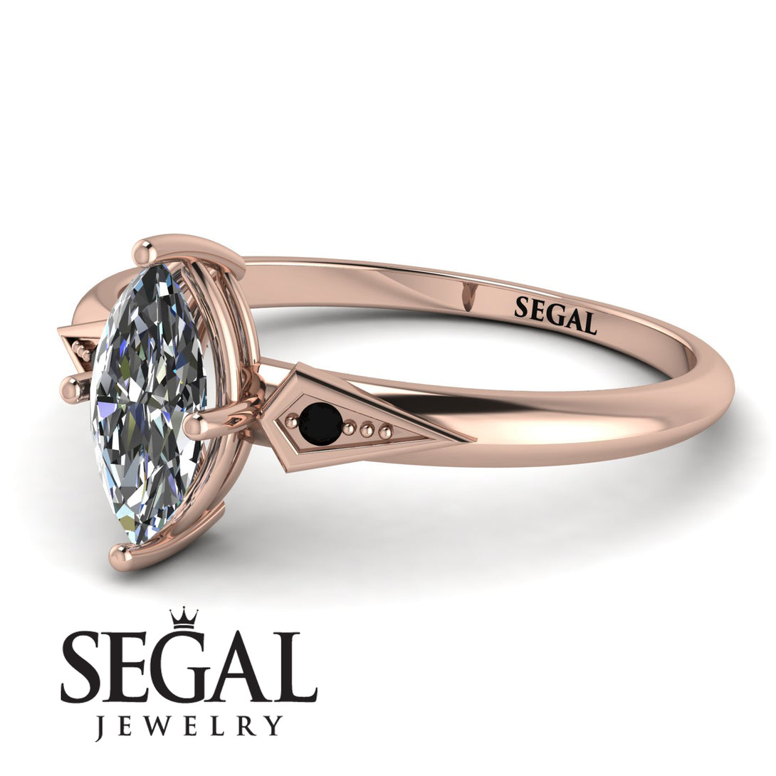 Marquise Diamond Geometrical Engagement Ring - Reese No. 32
