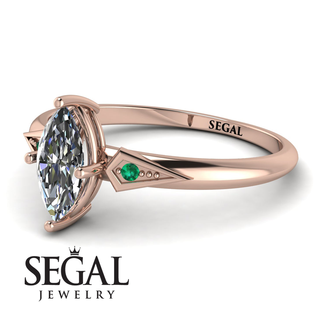 Marquise Diamond Geometrical Engagement Ring - Reese No. 17